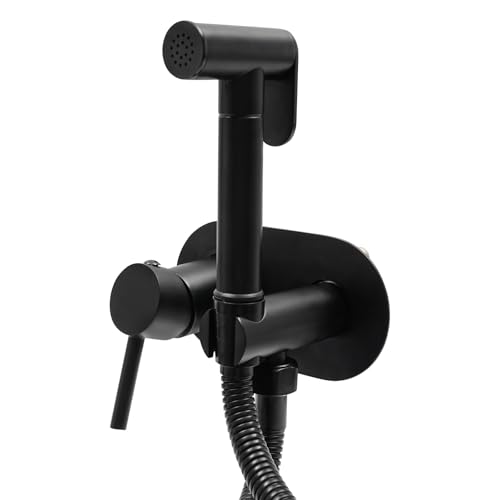 Handgehaltener Bidet Sprayer,Bidet Handsprüher für die Toilette,Handbrause Toilette Armaturenset,Toilettensprühgerät mit Standard G1/2 Anschluss,für die tägliche Körperpflege (Schwarz) von Loohacp