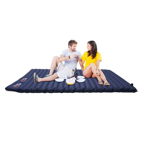 Loohacp Camping Aufblasbare Bett Faltbare Tragbare Matratze，Luftmatratze für Camping oder Heimgebrauch Automatisches Aufblasen Bett，Geeignet für 2 Person (Blau) von Loohacp