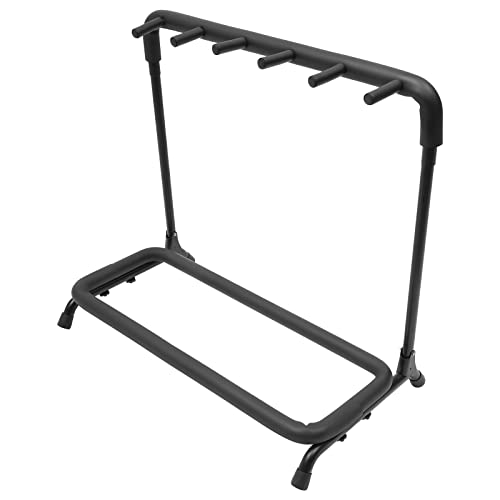 Loohacp Faltbar GitarrenstäNder,5-Fach GitarrenstäNder Multistand,MetallstäNder Rack,FüR Akustikgitarre,E- Gitarre & Gitarrentasche,Tragbarer Gitarrenstaender von Loohacp