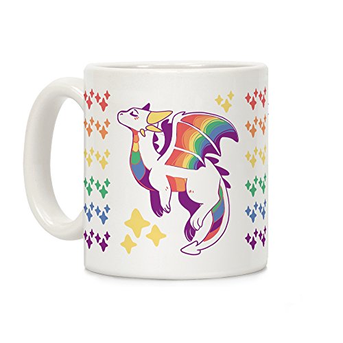 Gay Pride Dragon White 325 ml Keramik-Kaffeetasse von LookHUMAN