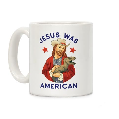 LookHUMAN Jesus Was American Kaffeetasse, Keramik, 325 ml von LookHUMAN