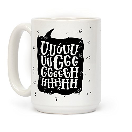 LookHUMAN Ugh Speech Bubble Kaffeetasse, Keramik, 425 ml, Weiß von LookHUMAN