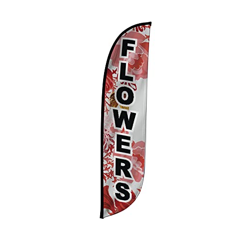 LookOurWay Federflagge – 3,6 m hoch Werbeflagge Banner für Geschäfts- und Veranstaltungsförderung – nur Flagge – Blumen (10M1200150) von LookOurWay