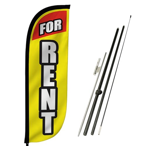 LookOurWay for Rent Federflaggen-Set mit Stangen und Erdspieß, 1,5 m von LookOurWay