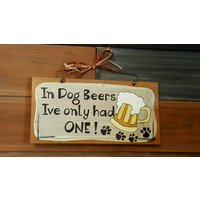 Bier Gruß Spruch Hund Handgemaltes Holzschild von Lookforthesign