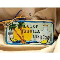 Tequila Handgemaltes Holzschild Bar Humor von Lookforthesign