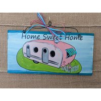 Wohnwagen Park Humor Handgemaltes Home Sweet Home Holzschild von Lookforthesign