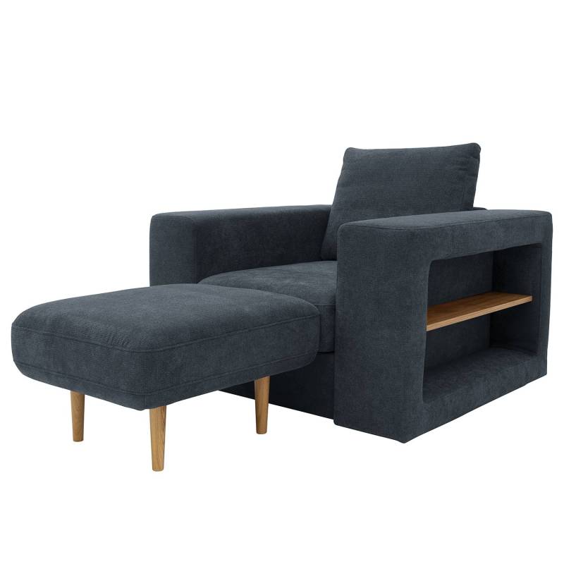 home24 Sessel V-2 Blau Microfaser Marta 112 x 96 x 107cm von home24