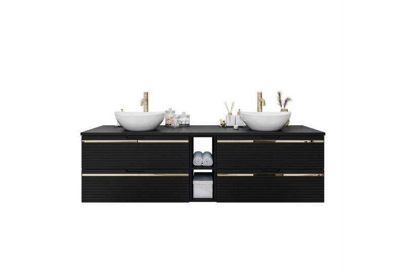 Lookway Badmöbel-Set ARTEMIS III 140 cm Bad-Set mit Unterschrank und Spiegel, (Badezimmerschrank mit wählbarem Spiegel, Becken und Armatur), mit Soft-Close-System von Lookway