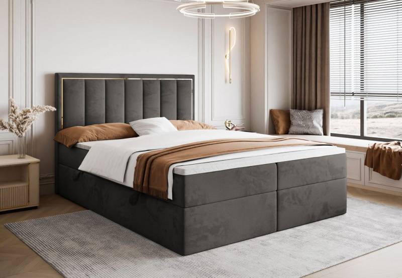 Lookway Boxspringbett AURELIA mit Bettkästen und Topper, mit Bettkasten und Topper von Lookway