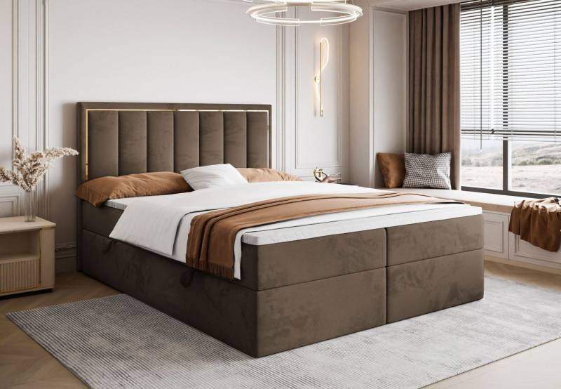 Lookway Boxspringbett AURELIA mit Bettkästen und Topper, mit Bettkasten und Topper von Lookway