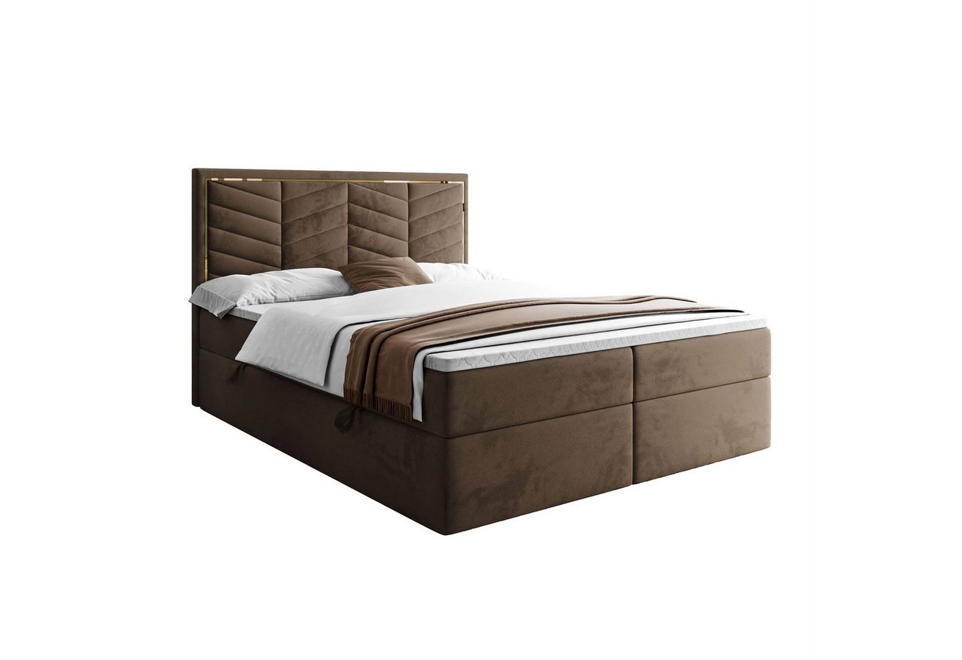 Lookway Boxspringbett AURORA mit Bettkasten und Topper (Bett mit topper) von Lookway