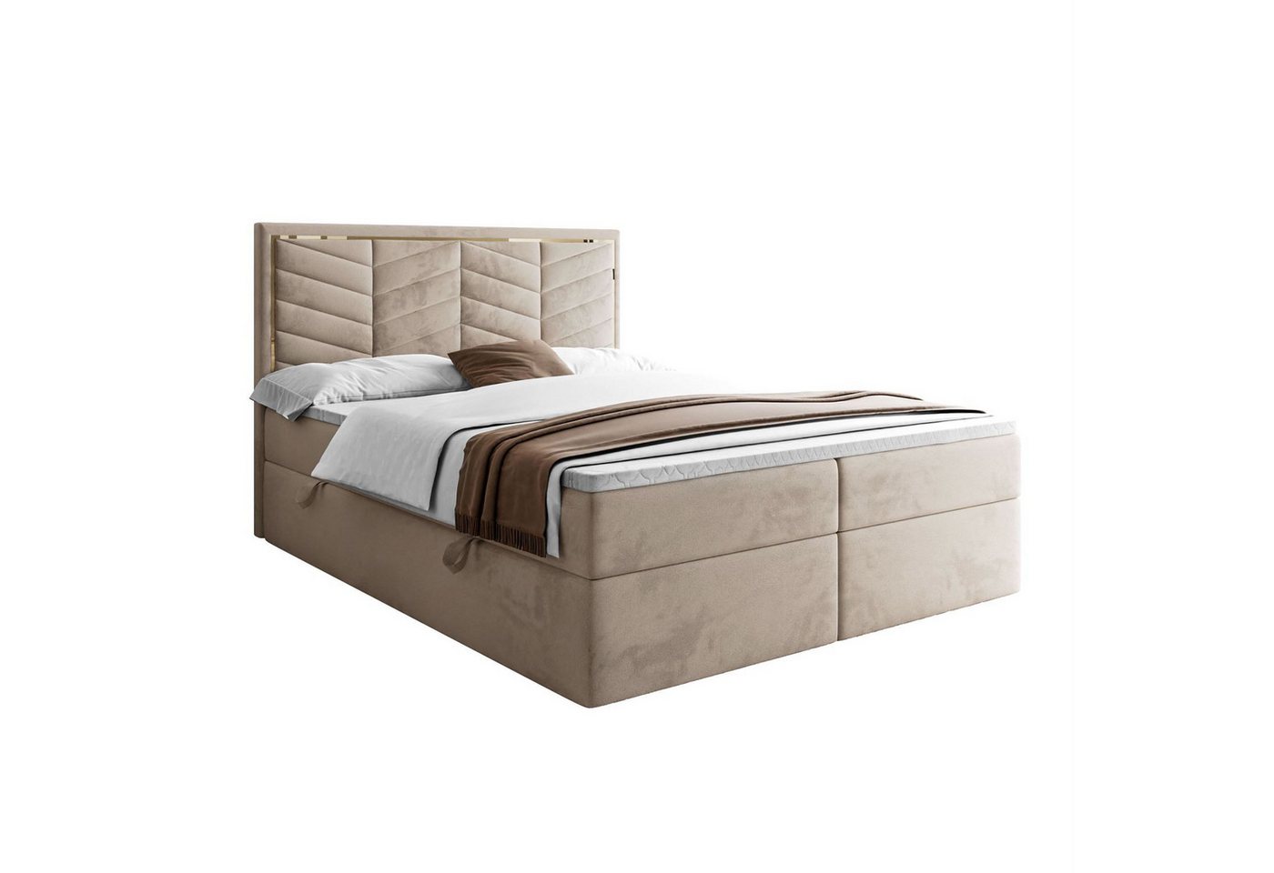Lookway Boxspringbett AURORA mit Bettkasten und Topper (Bett mit topper) von Lookway