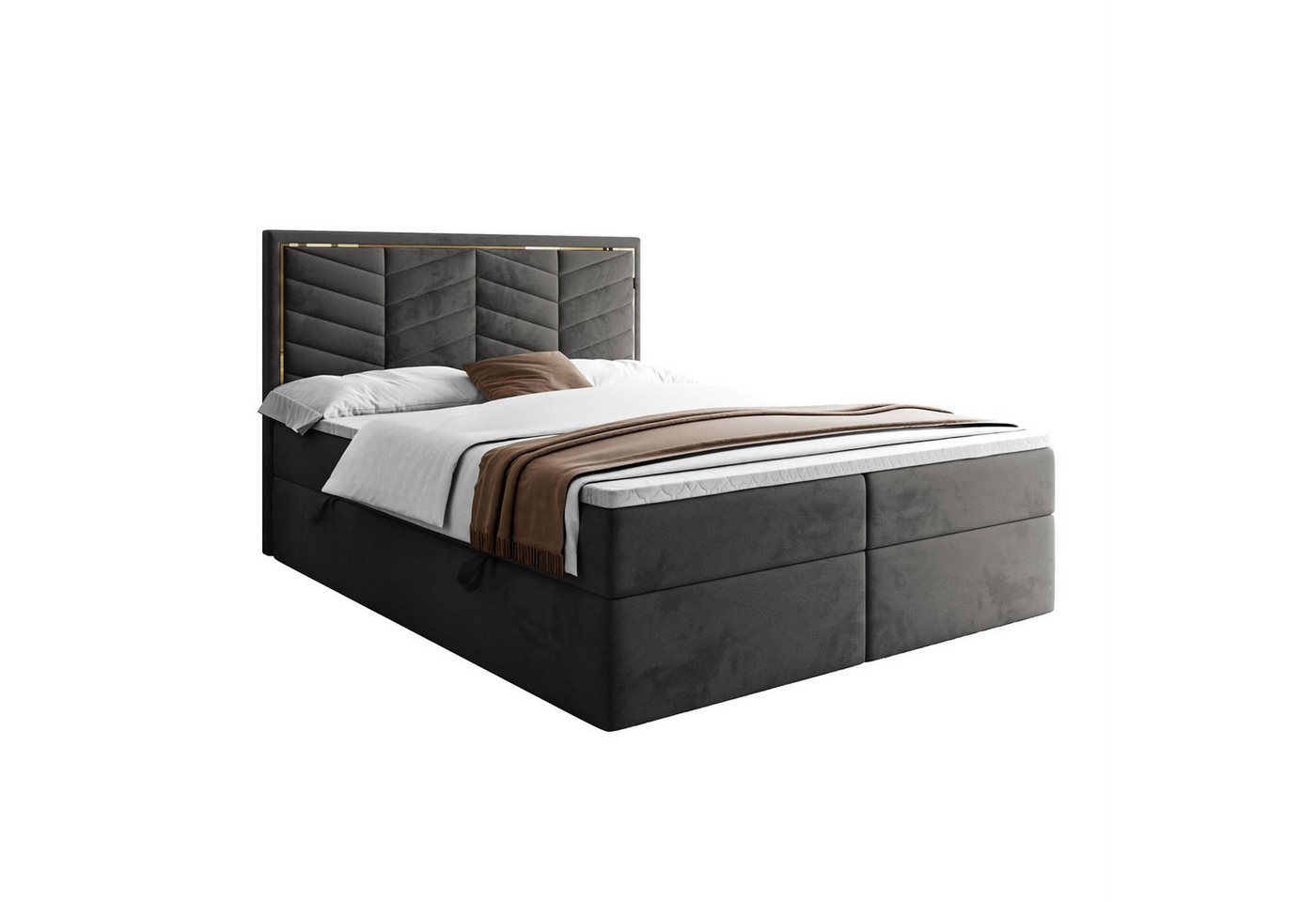 Lookway Boxspringbett AURORA mit Bettkasten und Topper (Bett mit topper) von Lookway