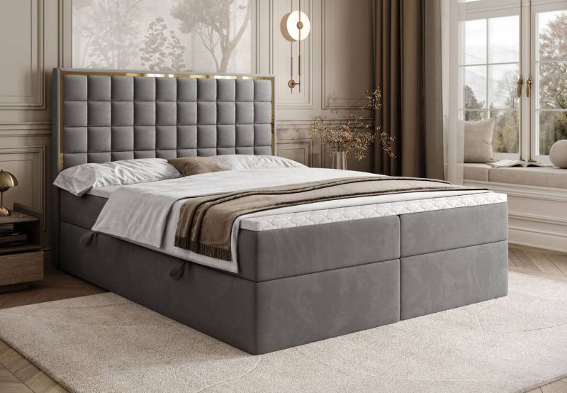 Lookway Boxspringbett ISADORA GOLD mit zwei Bettkästen für Bettwäsche (Boxspringbett mit Topper), Breite: 140/160/180x200 von Lookway
