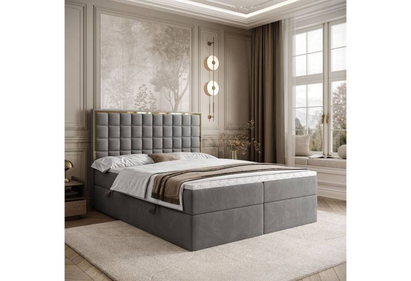 Lookway Boxspringbett ISADORA GOLD mit zwei Bettkästen für Bettwäsche (Boxspringbett mit Topper), Breite: 140/160/180x200 von Lookway