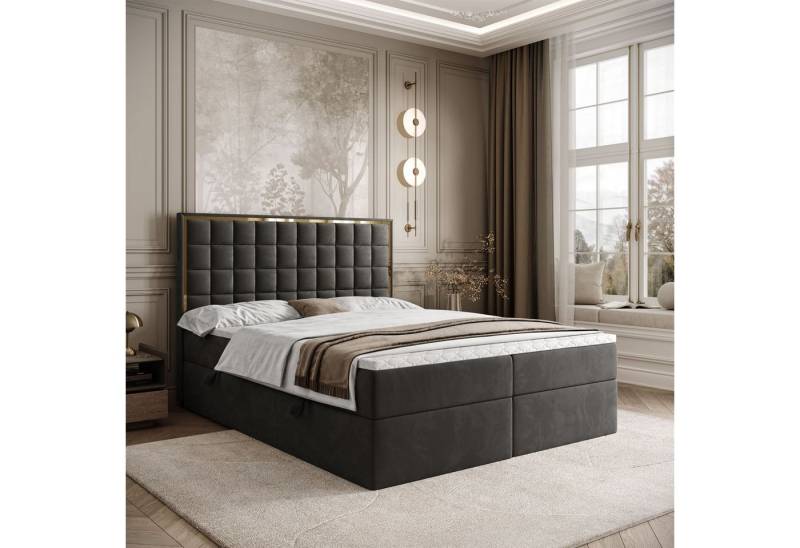 Lookway Boxspringbett ISADORA GOLD mit zwei Bettkästen für Bettwäsche (Boxspringbett mit Topper), Breite: 140/160/180x200 von Lookway