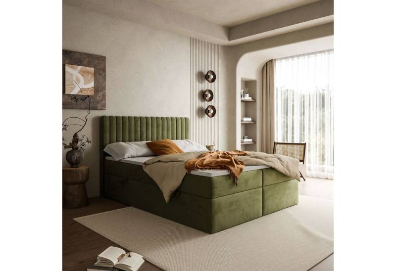 Lookway Boxspringbett JANELLE mit Bonell-Matratze und Topper– komfortabel und elegant, Mehrere Schichten für zusätzlichen Komfort und Unterstützung von Lookway