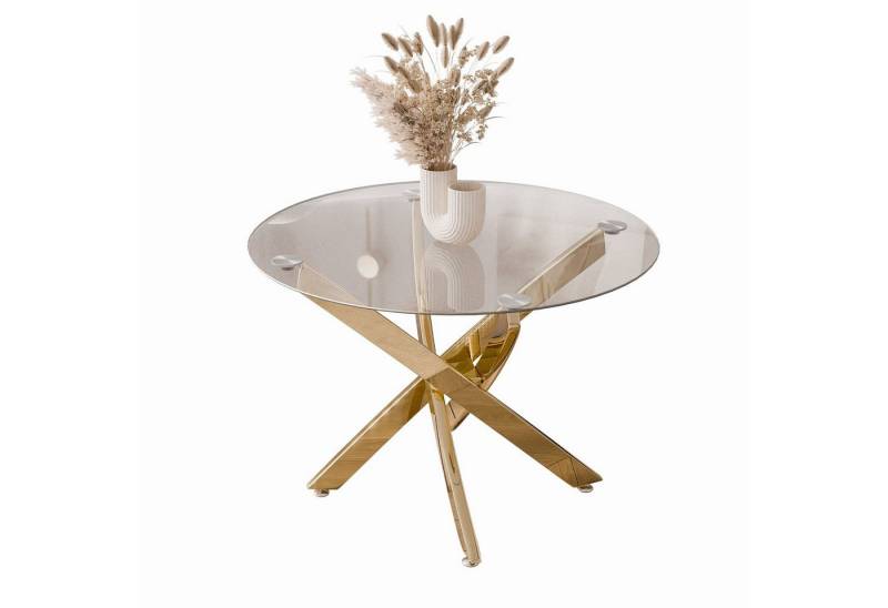 Lookway Couchtisch BEIRA mit Glasplatte (1 Tisch), Durchmesser: ⌀60 cm von Lookway