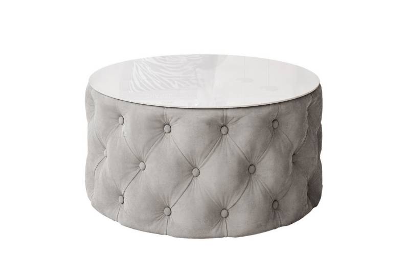 Lookway Couchtisch CHESTERFIELD 70 cm runder gepolsterter couchtisch von Lookway