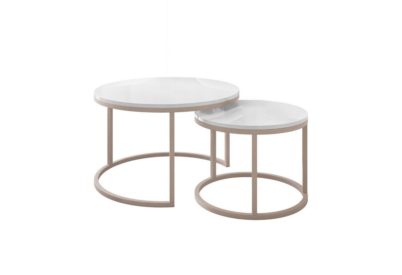 Lookway Couchtisch CIRI 2in1 KASCHMIR (2er-Set), Durchmesser: ⌀70 cm und ⌀50 cm von Lookway