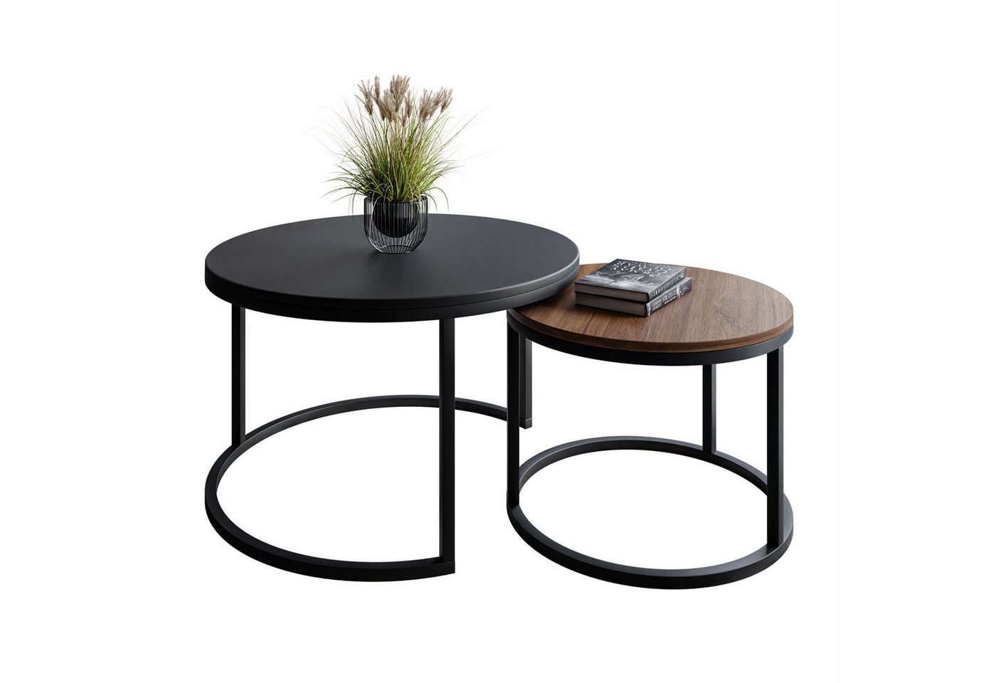 Lookway Couchtisch CIRI MIX 2in1 Runder Tisch (2er Set), Durchmesser: ⌀70 cm und ⌀50 cm von Lookway