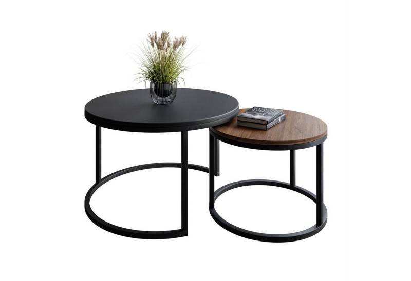 Lookway Couchtisch CIRI MIX 2in1 Runder Tisch (2er Set), Durchmesser: ⌀70 cm und ⌀50 cm von Lookway