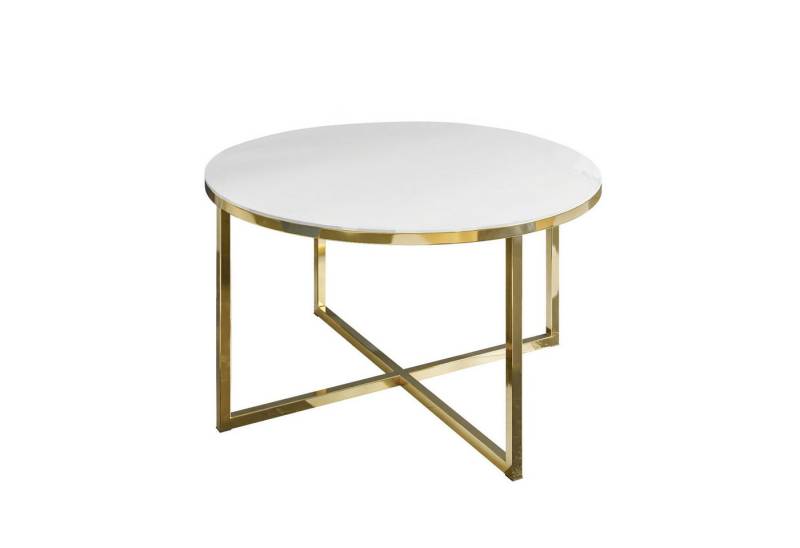 Lookway Couchtisch CIRI-X GLASS Runder Tisch mit goldenem Chromgestell (1 Tisch), Durchmesser: ⌀70 cm von Lookway