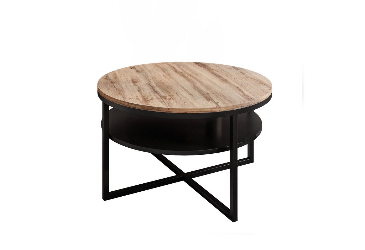 Lookway Couchtisch CIRI-X LOFT mit Ablage (1 Tisch), Durchmesser: ⌀ 70 cm von Lookway