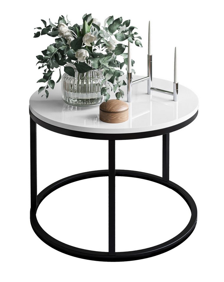 Lookway Couchtisch CIRI mit Hochglanzplatte (1xCouchtisch), Durchmesser: ⌀60 cm von Lookway