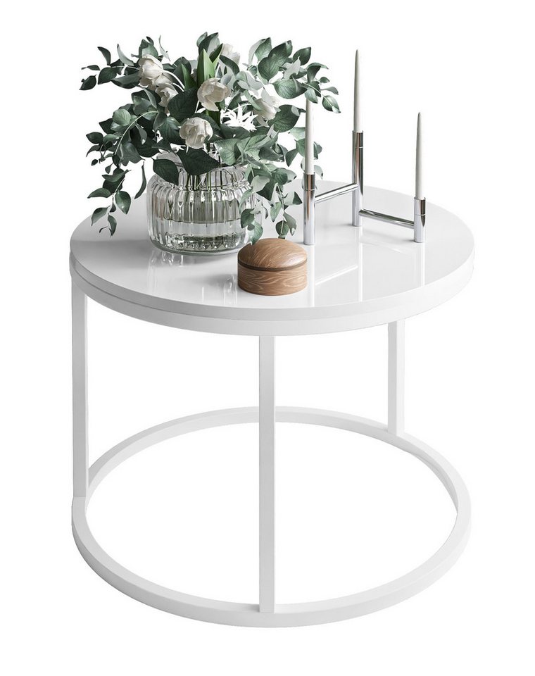 Lookway Couchtisch CIRI mit Hochglanzplatte (1xCouchtisch), Durchmesser: ⌀60 cm von Lookway