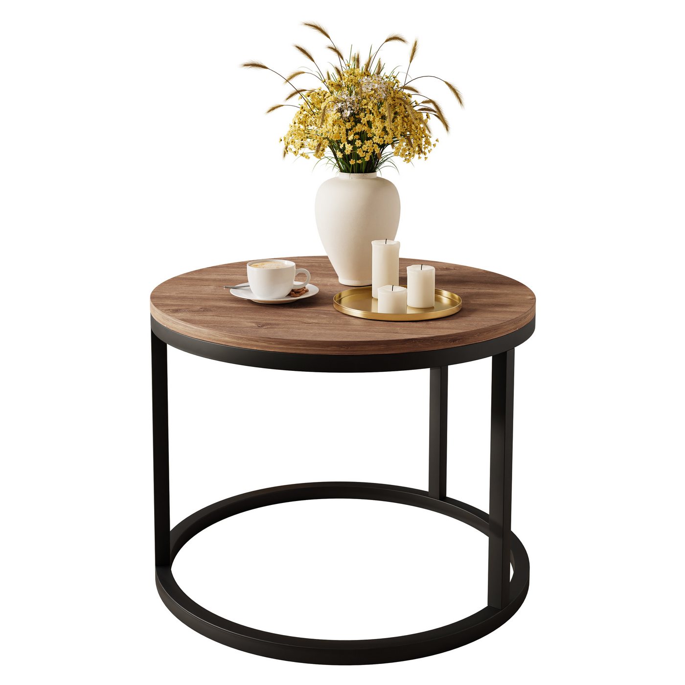 Lookway Couchtisch CIRI mit einer Platte in Holzdekor (1x Couchtisch), Durchmesser: ⌀60 cm von Lookway
