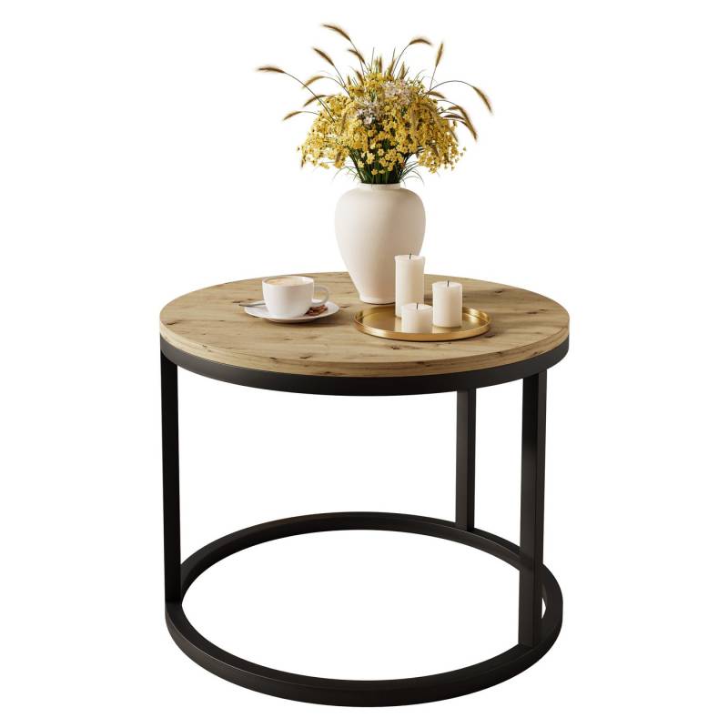 Lookway Couchtisch CIRI mit einer Platte in Holzdekor (1x Couchtisch), Durchmesser: ⌀60 cm von Lookway