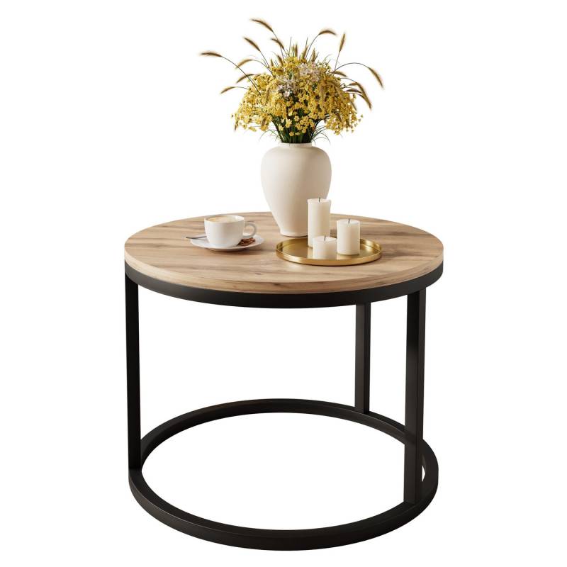 Lookway Couchtisch CIRI mit einer Platte in Holzdekor (1x Couchtisch), Durchmesser: ⌀60 cm von Lookway
