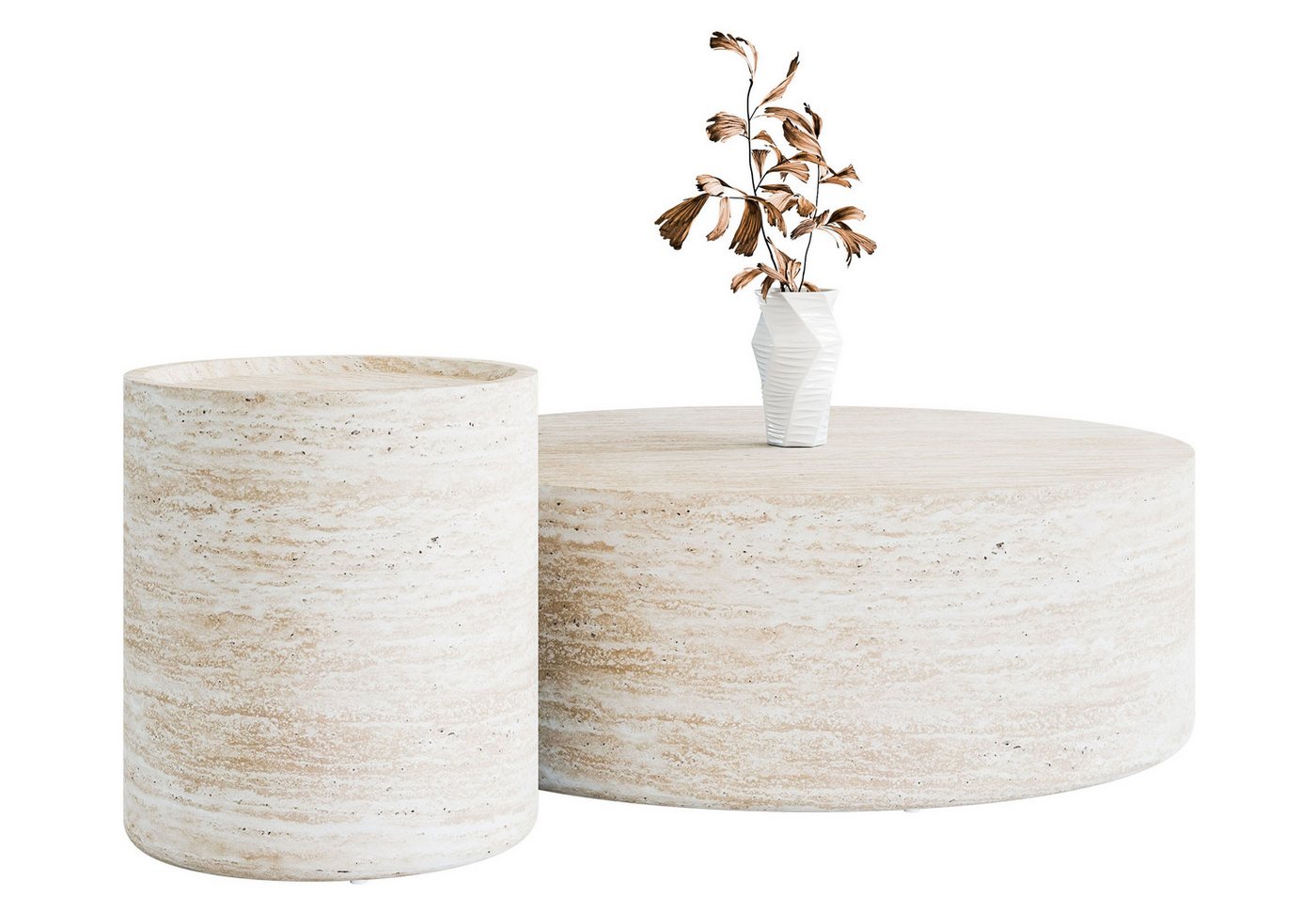 Lookway Couchtisch DUALO Couchtisch-Set – Modernes Design fürs Wohnzimmer (2er Set), Durchmesser: ⌀90 cm & ⌀40 cm von Lookway