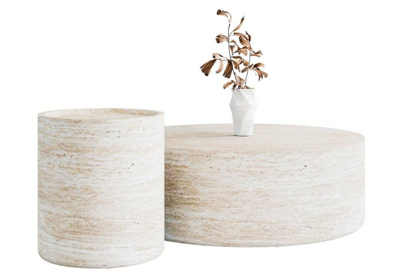 Lookway Couchtisch DUALO Couchtisch-Set – Modernes Design fürs Wohnzimmer (2er Set), Durchmesser: ⌀90 cm & ⌀40 cm von Lookway