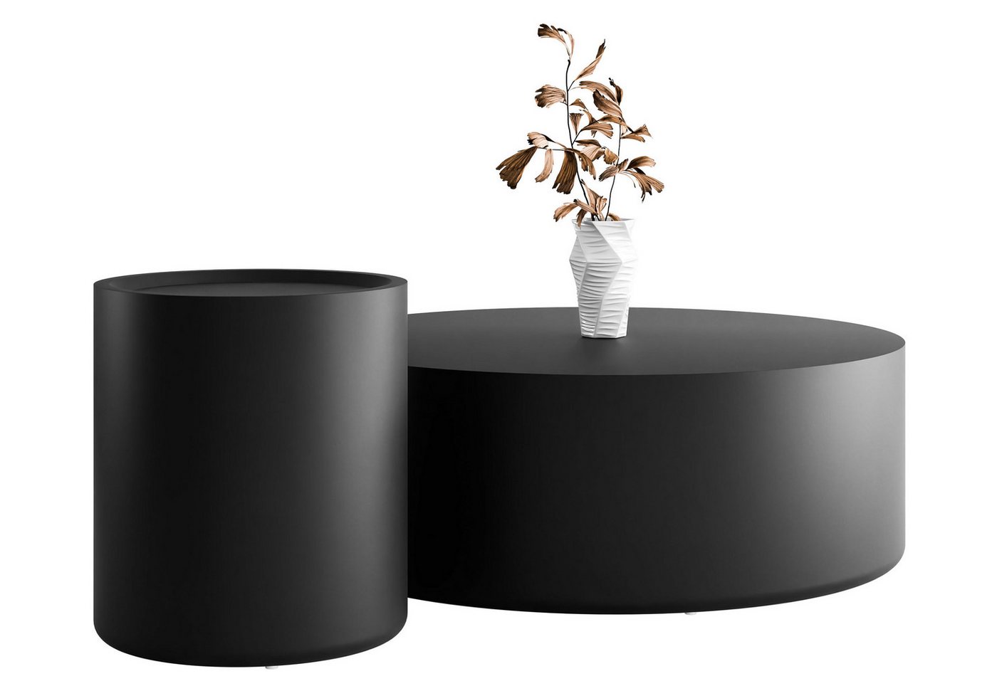 Lookway Couchtisch DUALO Couchtisch-Set – Modernes Design fürs Wohnzimmer (2er Set), Durchmesser: ⌀90 cm & ⌀40 cm von Lookway