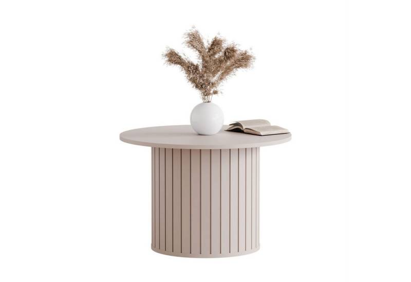 Lookway Couchtisch ELODIE – Rund, elegant & modern mit gefräster Basis (1x Couchtisch), Breite: 70 cm von Lookway