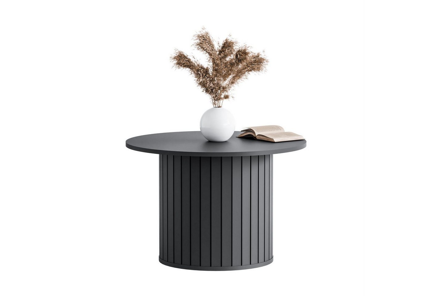 Lookway Couchtisch ELODIE – Rund, elegant & modern mit gefräster Basis (1x Couchtisch), Breite: 70 cm von Lookway
