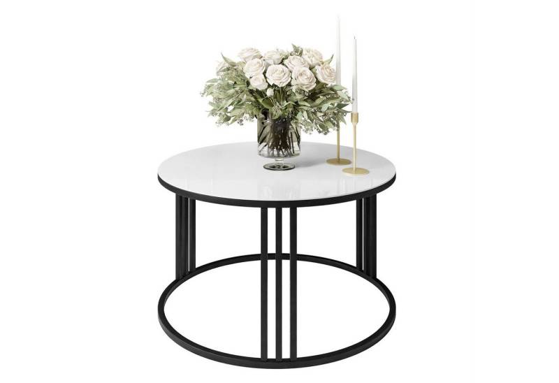 Lookway Couchtisch LORI GLASS, Runder Couchtisch mit Glasplatte (1x Couchtisch), Durchmesser: ⌀70 cm von Lookway