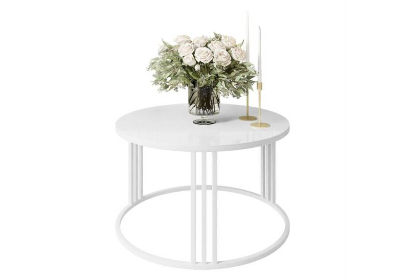 Lookway Couchtisch LORI GLASS, Runder Couchtisch mit Glasplatte (1x Couchtisch), Durchmesser: ⌀70 cm von Lookway
