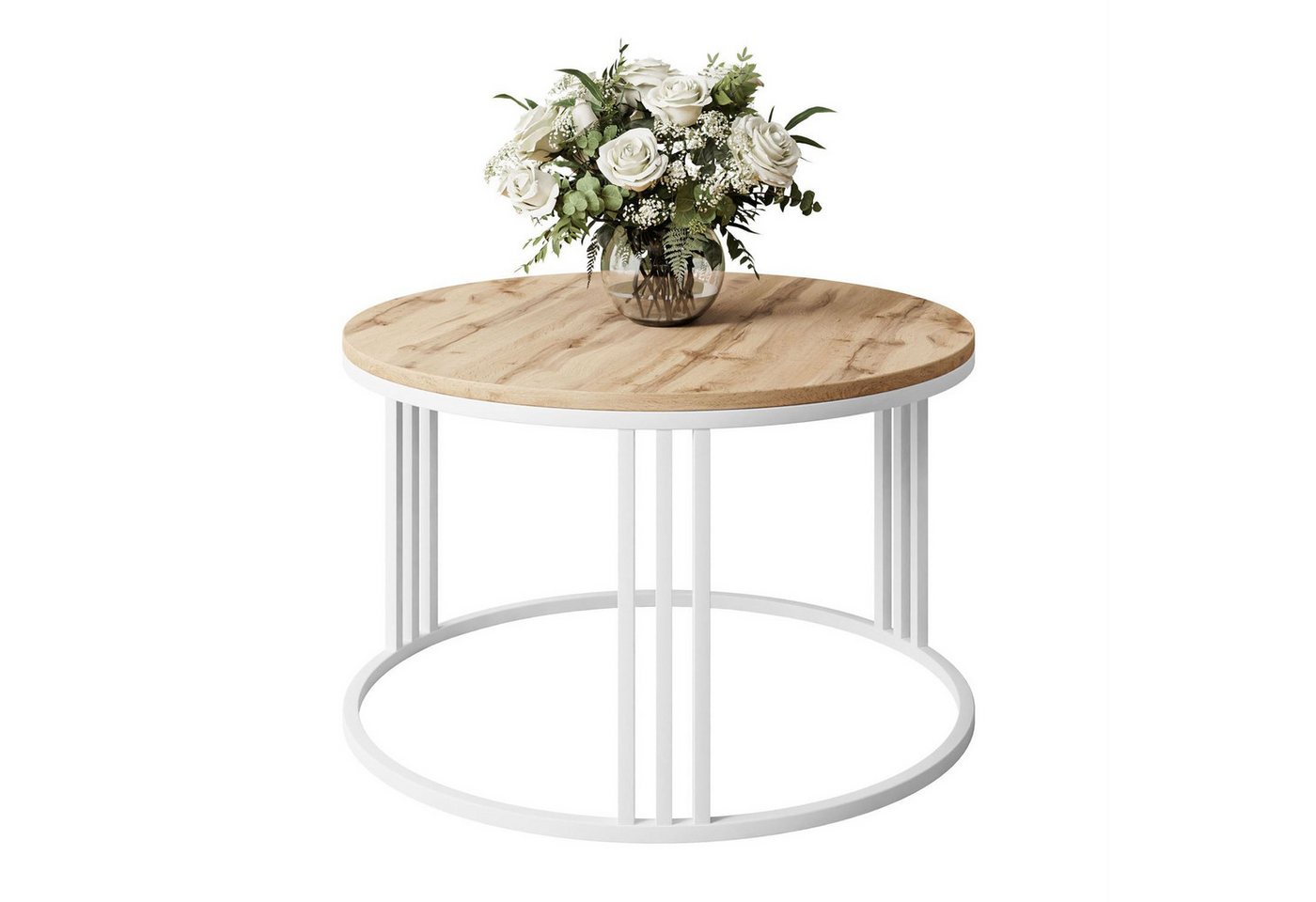 Lookway Couchtisch LORI LOFT mit Tischplatte in Holzdekor (1xCouchtisch), Durchmesser: ⌀70 cm von Lookway