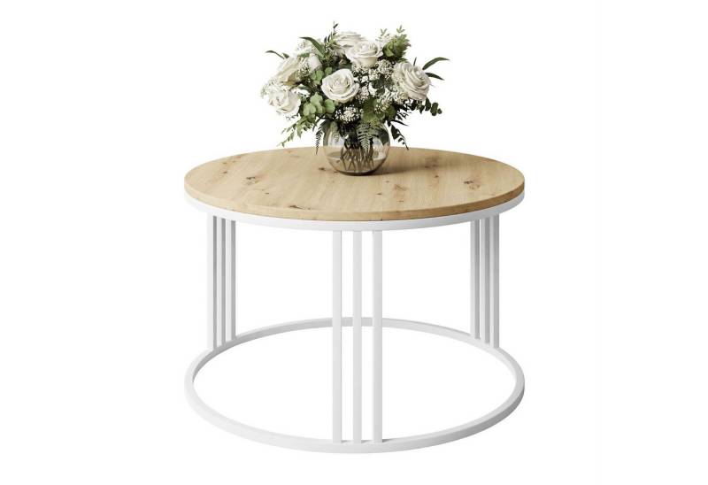 Lookway Couchtisch LORI LOFT mit Tischplatte in Holzdekor (1xCouchtisch), Durchmesser: ⌀70 cm von Lookway