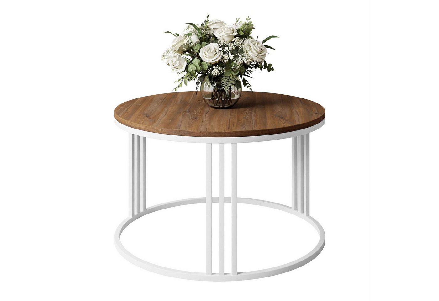 Lookway Couchtisch LORI LOFT mit Tischplatte in Holzdekor (1xCouchtisch), Durchmesser: ⌀70 cm von Lookway