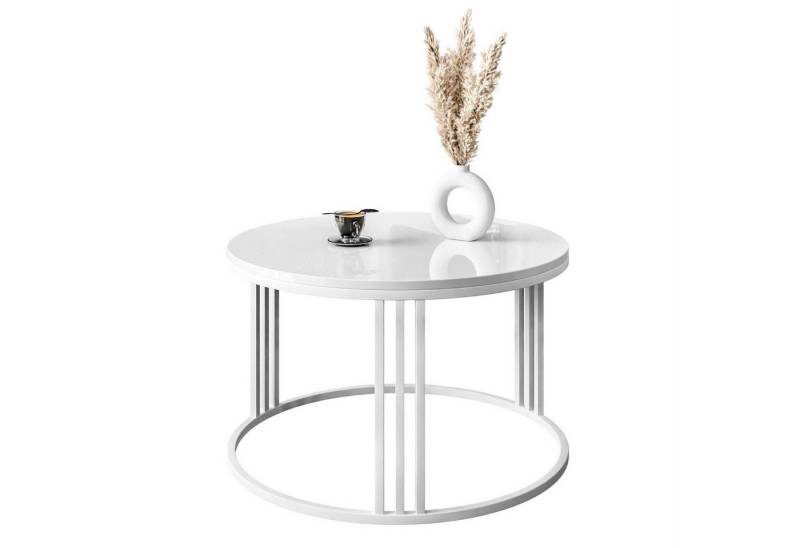 Lookway Couchtisch LORI mit Hochglanz Platte (1x Couchtisch), Durchmesser: ⌀70 cm von Lookway
