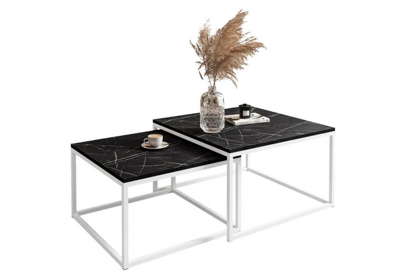 Lookway Couchtisch YOSHI 2in1 Schwarz Grigia Pietra (2er-Set), Breite: 70 cm und 60 cm von Lookway