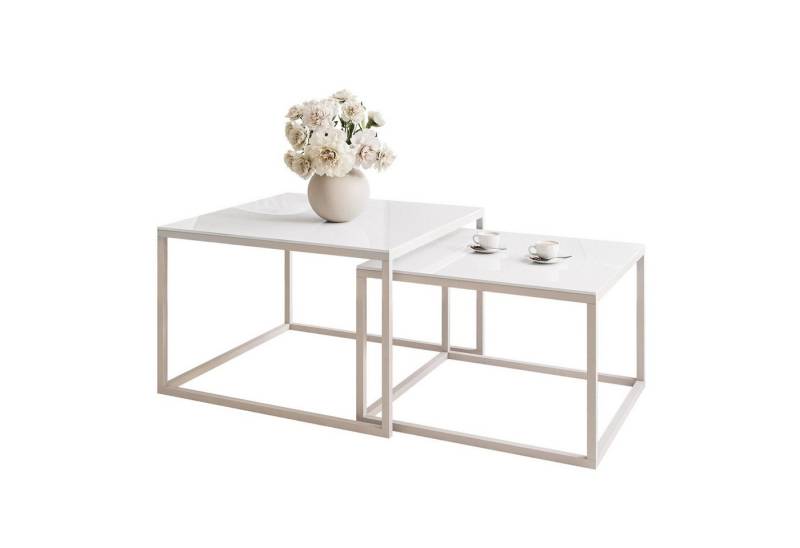 Lookway Couchtisch YOSHI GLASS KASCHMIR Stilvoll & Platzsparend Tisch (2er-Set), Breite: 70 cm und 60 cm von Lookway