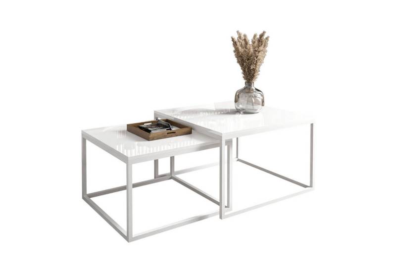Lookway Couchtisch Yoshi 2in1 mit Hochglanz Platte (2er-Set), Breite: 70 cm und 60 cm von Lookway