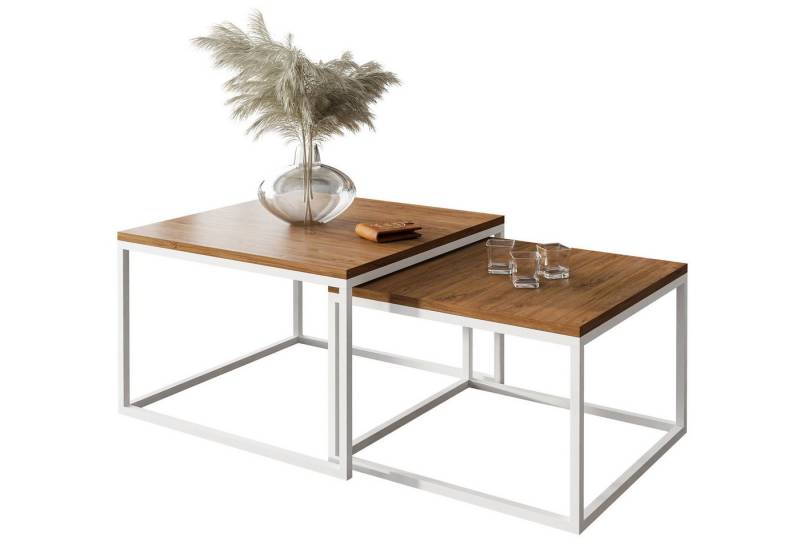 Lookway Couchtisch Yoshi 2in1 mit Tischplatte in natürlicher Holzfarbe (2er-Set), Breite: 70 cm und 60 cm von Lookway