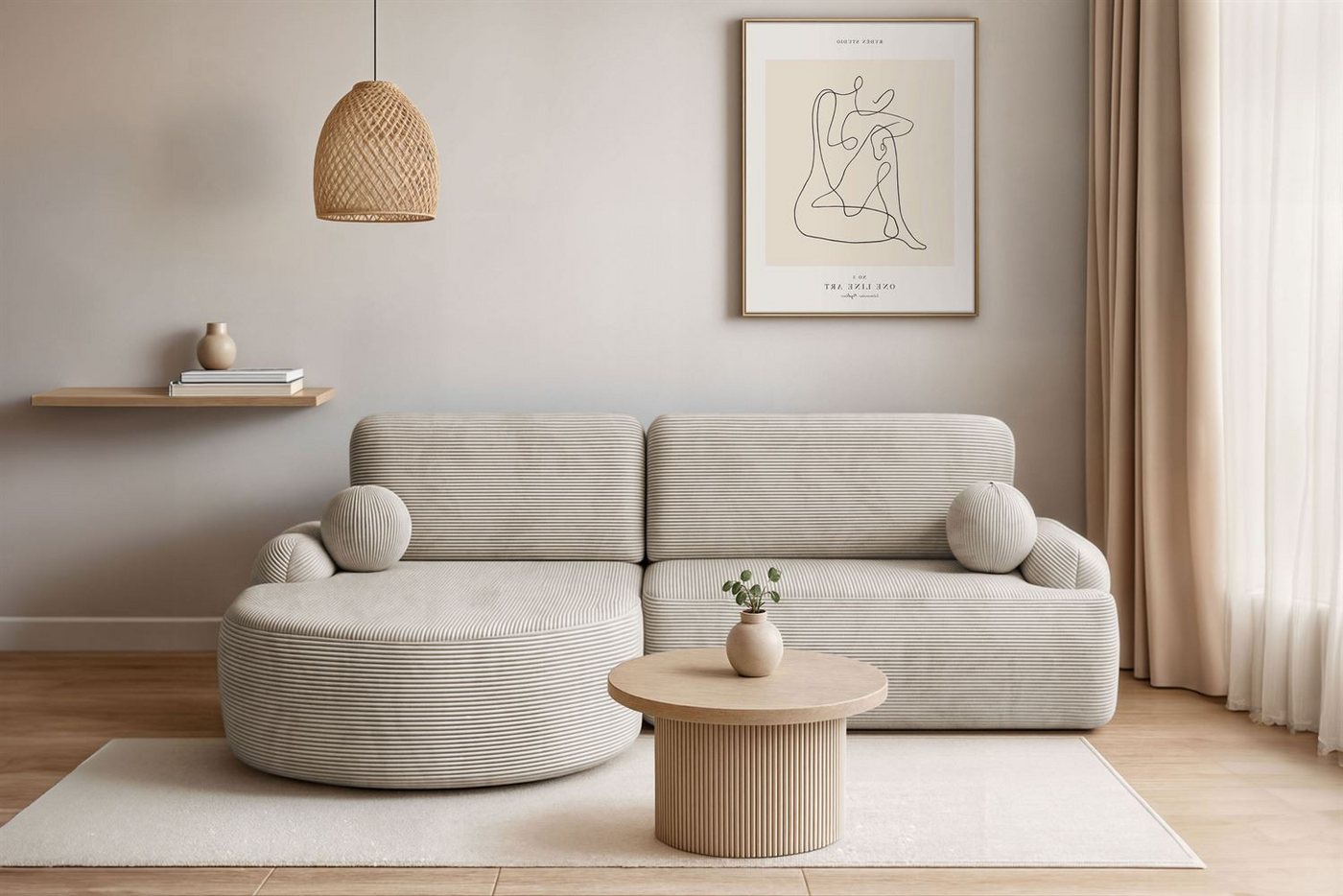 Lookway Ecksofa CLEO CORD Rundes Ecksofa mit Schlaffunktion und Bettkasten Lookway Ecksofa CLEO CORD Rundes Ecksofa mit Schlaffunktion und Bettkasten von Lookway